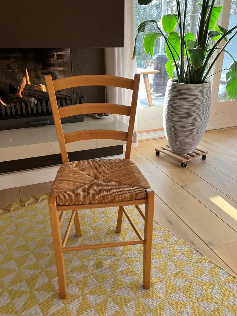 Leuke stoel, hout met riet, Huis en Inrichting, Stoelen, Ophalen, Gebruikt, Overige kleuren, Hout