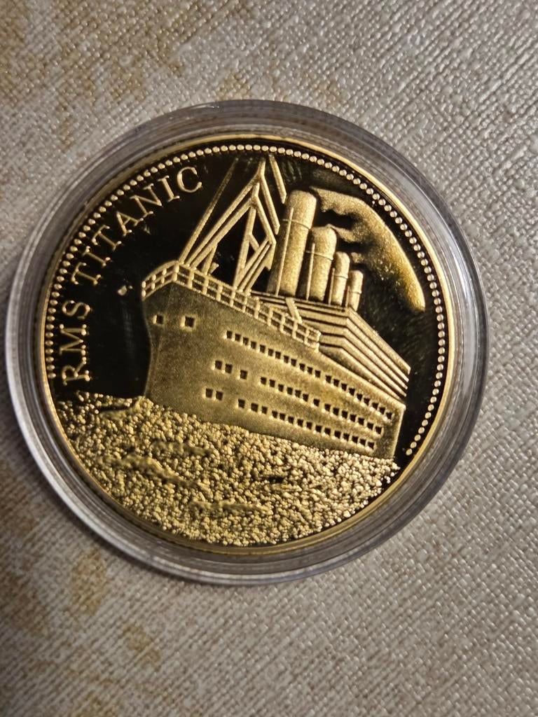 RMS Titanic Herdenkingsmunt - Gouden Editie, Ophalen of Verzenden