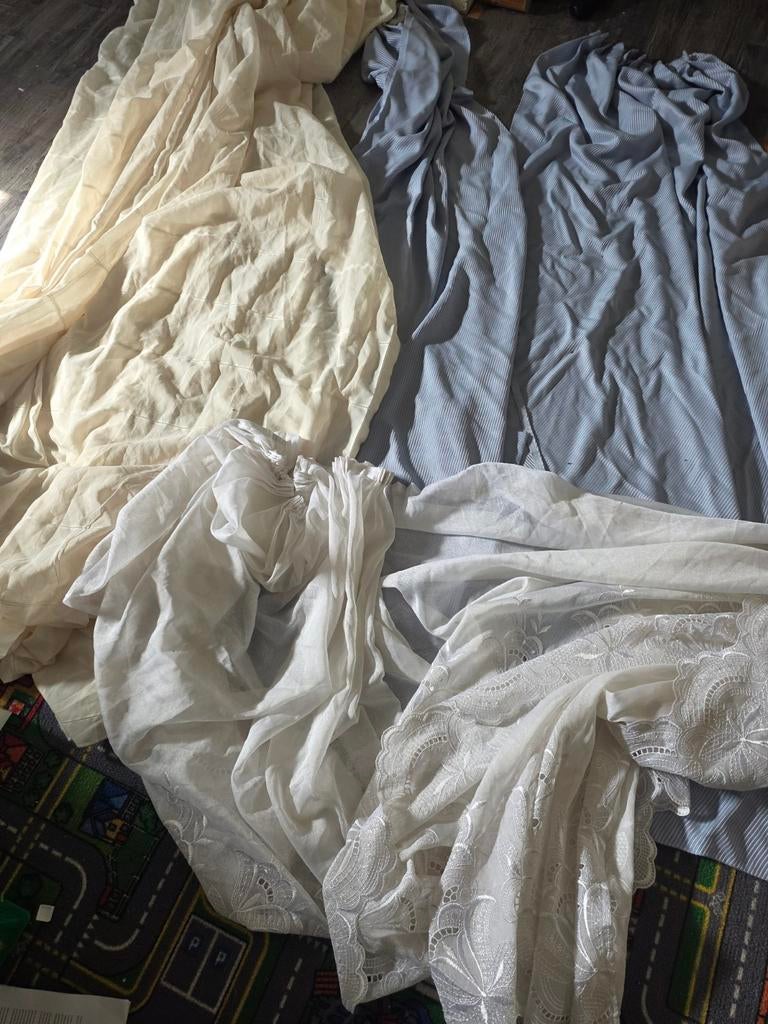 Diverse Gordijnen en Vitrages - Verschillende Stijlen, Gebruikt, 200 cm of meer, 150 tot 200 cm, Crème