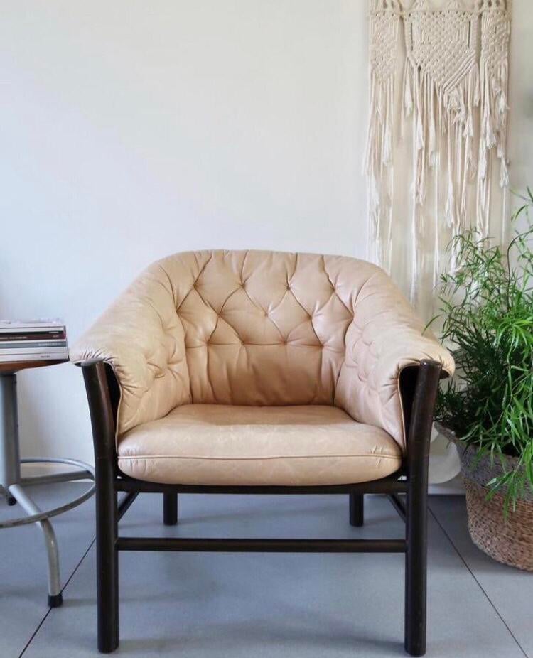 Vintage Design Göte Möbler - Gunnar Kentemo FAUTEUIL - STOEL, Ophalen, Gebruikt, Vintage scandinavisch strak design stoel fauteuil