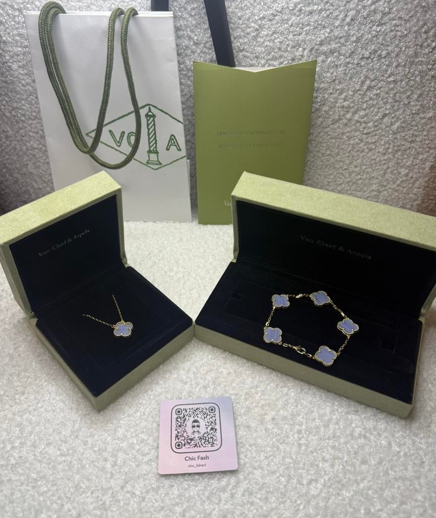 Van Cleef & Arpels set - Alhambra Vintage, Ophalen of Verzenden, Zo goed als nieuw, Blauw