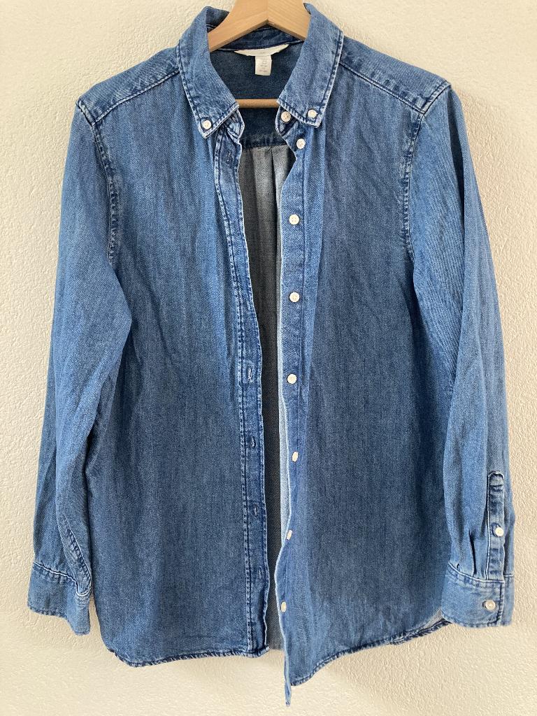 Te koop spijkerblouse vd H&M., H&M, Blauw, Ophalen of Verzenden, Zo goed als nieuw