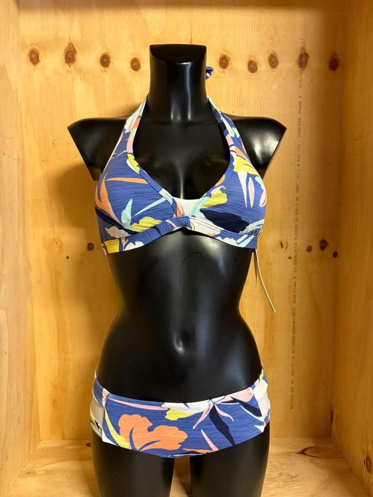 Roxy halter bikini top maat m en slip s, Kleding | Dames, Badmode en Zwemkleding, Nieuw, Bikini, Blauw, Verzenden