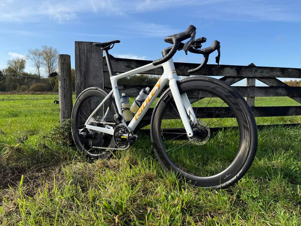 Ridley Falcn RS Pearl wit/Honey Goud - SRAM Red/Force, Fietsen en Brommers, Fietsen | Racefietsen, 28 inch, Carbon, Zo goed als nieuw