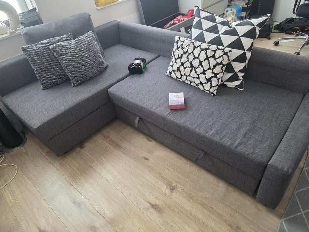 Grijze hoekbank IKEA slaapbank (als nieuw), Ophalen of Verzenden, Zo goed als nieuw, Vierpersoons of meer, Stof