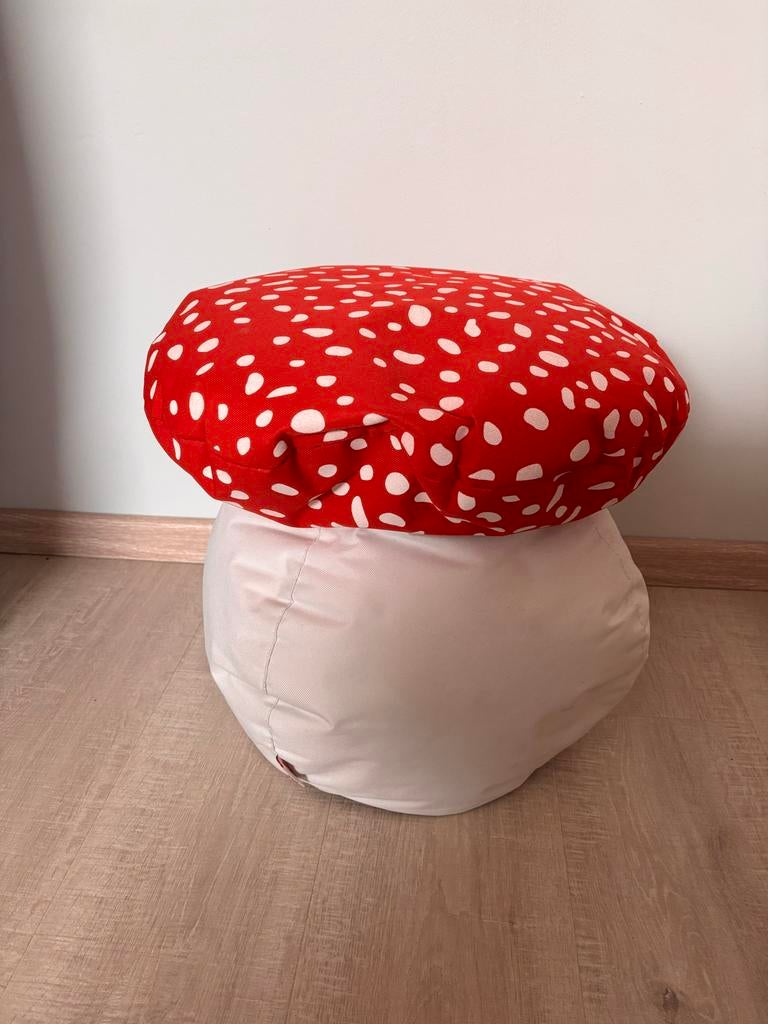 Efteling Paddenstoel Poef - Decoratieve Zitzak, Ophalen of Verzenden, Zo goed als nieuw, Rond, Stof