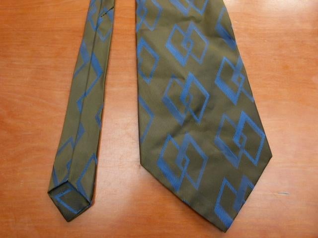 Stropdas vintage bruin blauw, Ophalen of Verzenden, Zo goed als nieuw, Overige kleuren, Met patroon