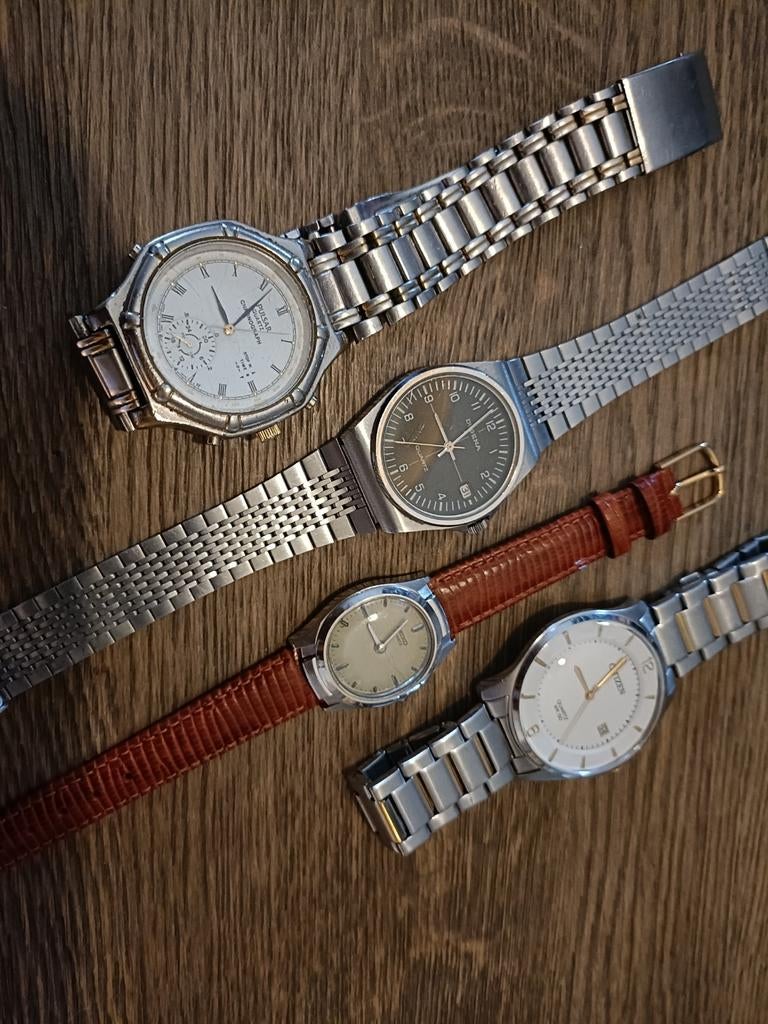 4 Stuks Horloges Seiko Pulsar Citizen Dugena Quartzen Zie Fo, Ophalen of Verzenden, Staal, Citizen, 1960 of later