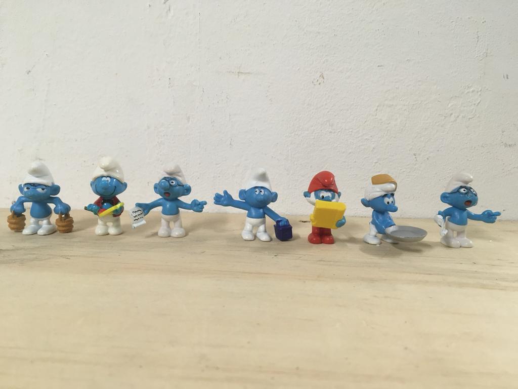 Set van 6 verschillende Smurfen figuren AH, Verzamelen, Smurfen, Verzenden, Gebruikt, Verschillende Smurfen, Poppetje, Figuurtje of Knuffel