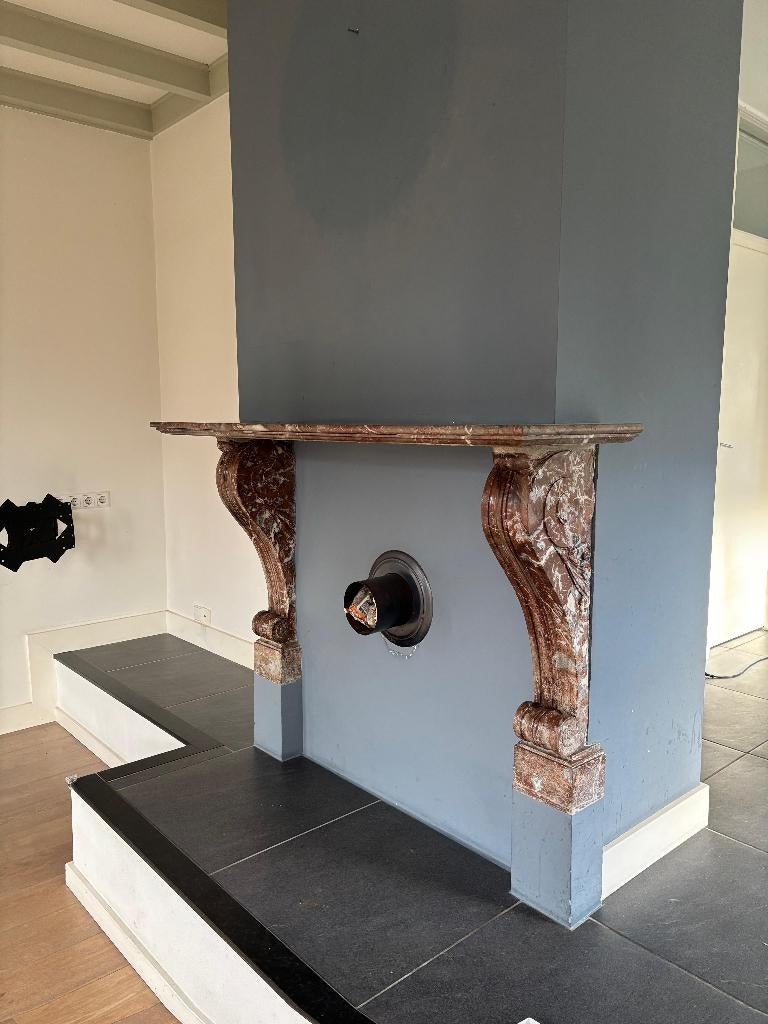 stijlvolle marmeren schouw / haardmantel, Ophalen, Zo goed als nieuw, Vrijstaande haard, Overige soorten