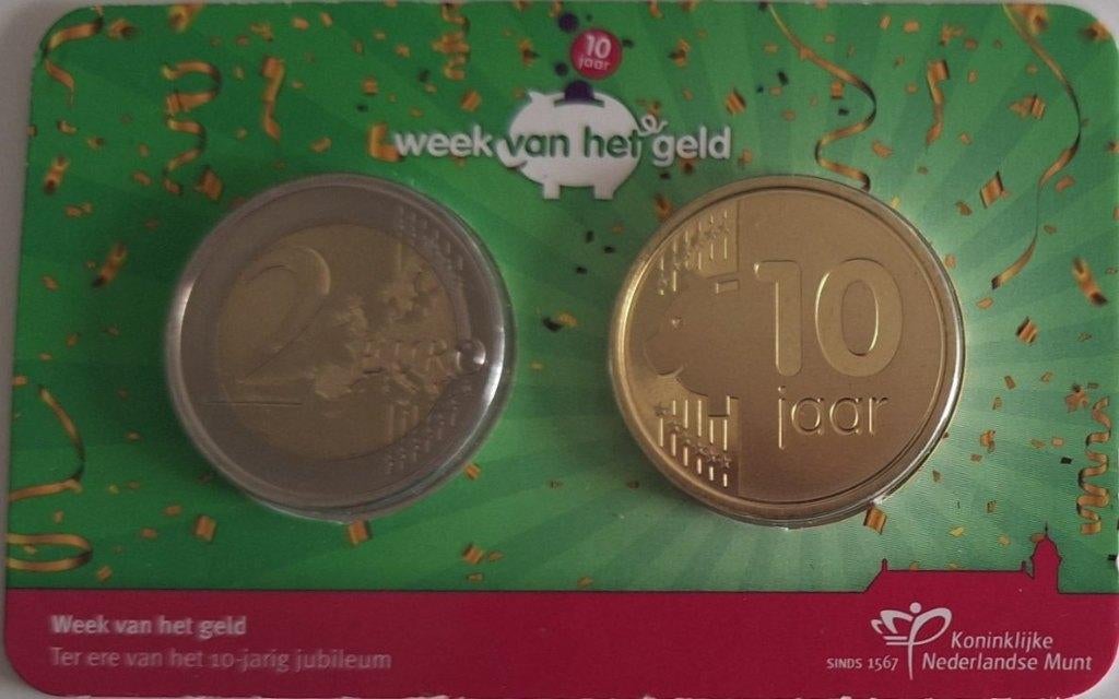 Coincard 2021 - 10 Jaar week van het Geld - UNC, Verzenden, Overige landen, 2 euro, Setje