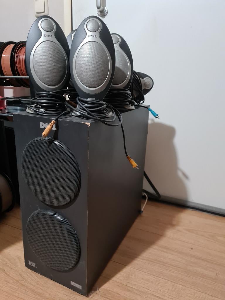 Dell Altec Lansing ADA995 THX 5.1 Surround Sound Systeem, Overige merken, Gebruikt, Ophalen of Verzenden, Complete surroundset