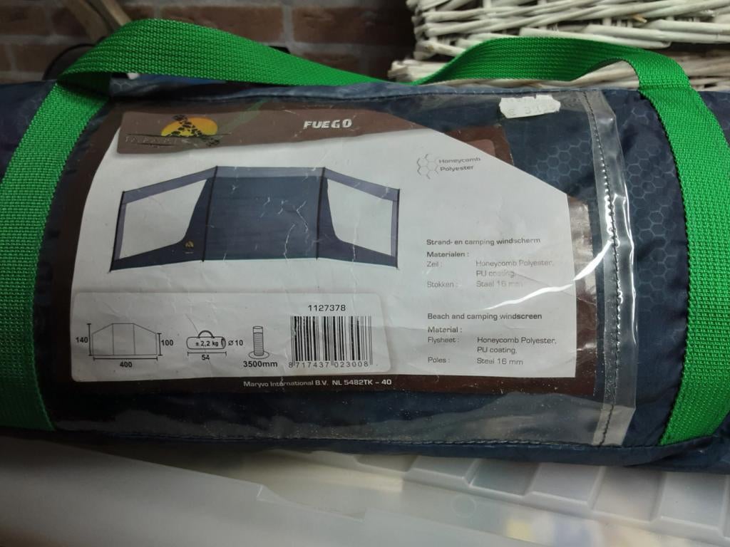 Te koop Safarica windscherm Fuego 140x400 cm, Caravans en Kamperen, Windschermen, Ophalen, Zo goed als nieuw