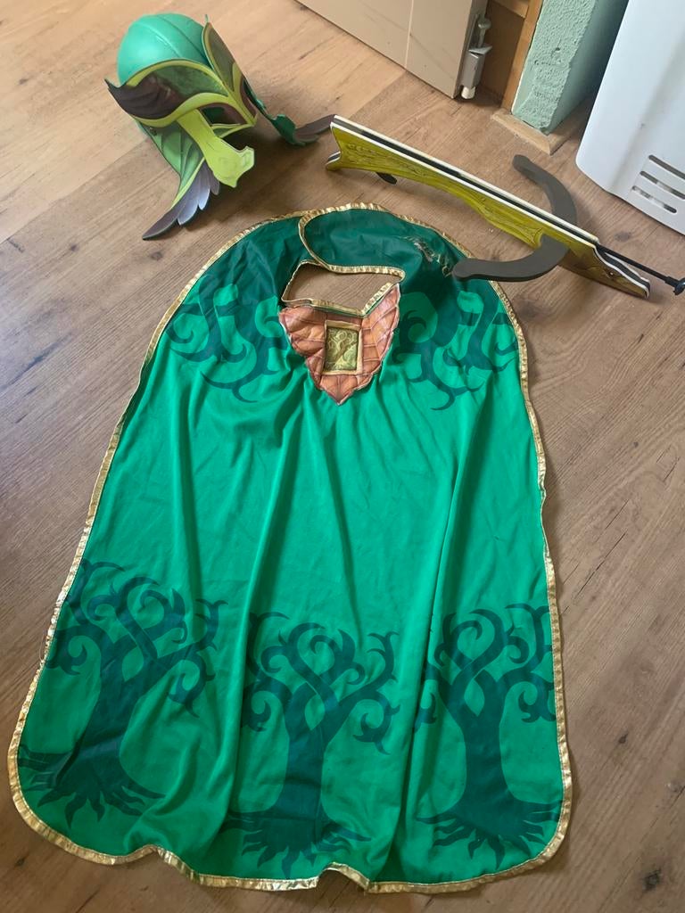 Efteling Ravelijn verkleedset masker, cape en wapen, Ophalen of Verzenden, Gebruikt, Jongen