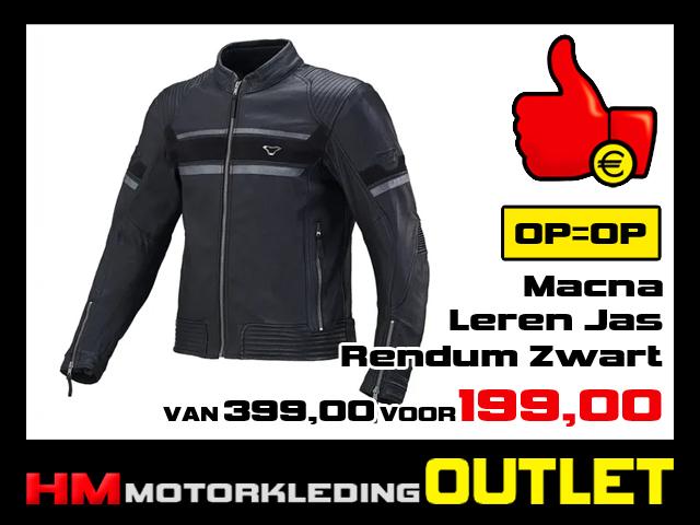 Leren motorjas Macna Rendum Zwart - VOORDEEL, Info@huybersmotoren.nl, Heren, HM - Sale, NL
