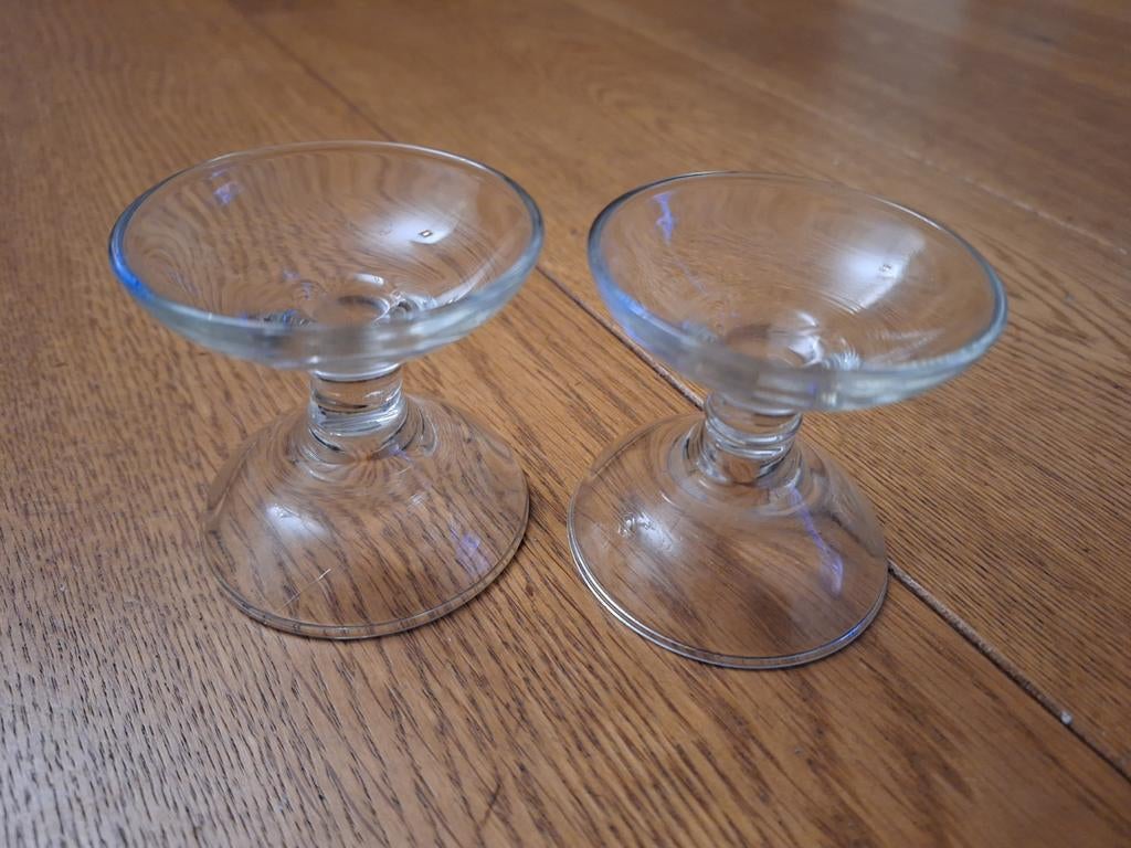 2 Diabolo kandelaars Floris Meydam voor glasfabriek Leerdam, Ophalen of Verzenden, Zo goed als nieuw, Kandelaar, Minder dan 25 cm