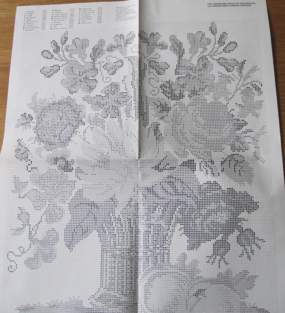 borduurpatroon van een vaas met bloemen - teltekening, Ophalen of Verzenden, Zo goed als nieuw, Handborduren, Patroon