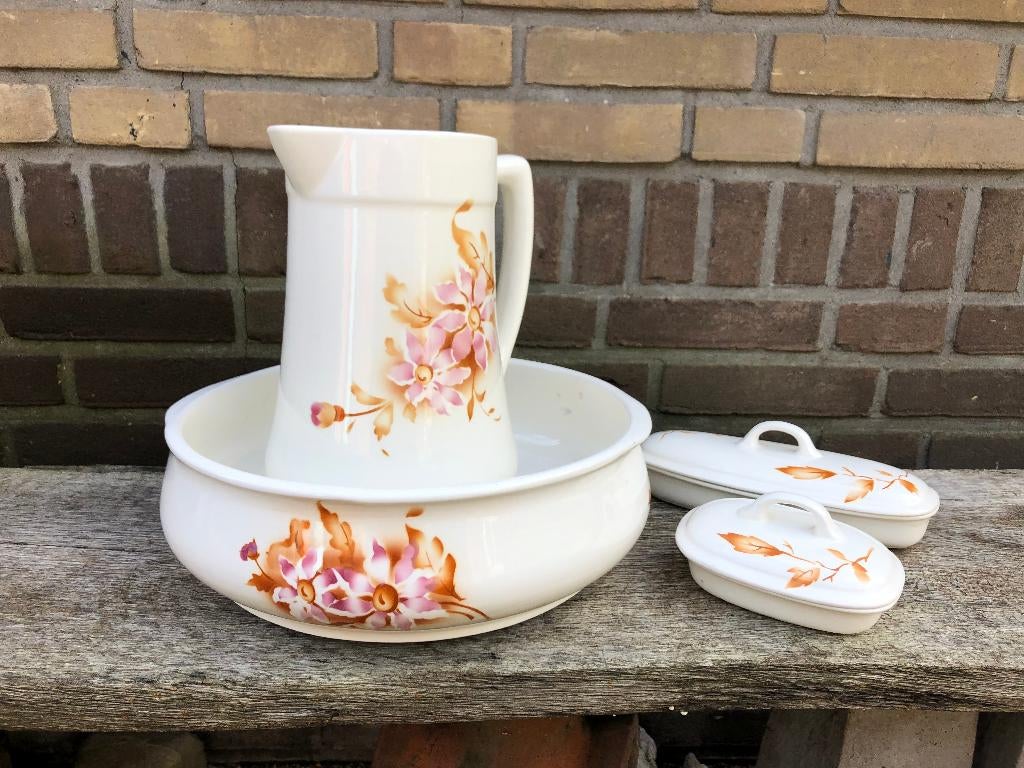 Gaaf lampetstel met magnolia motief, Ophalen