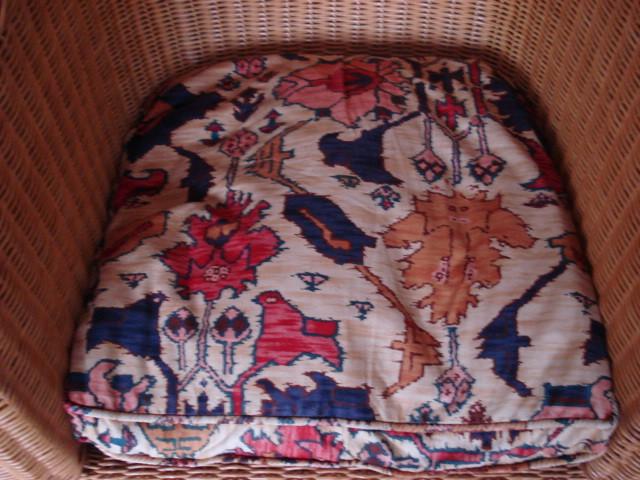 2 Stoelen fauteuil rotan incl. passende kussens, Ophalen, Zo goed als nieuw, Minder dan 75 cm, 50 tot 75 cm