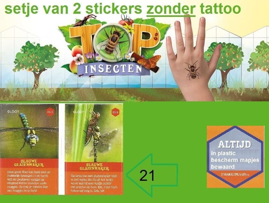 AH Top Insecten stickers (2 stickers zonder tattoo), Albert Heijn, Ophalen of Verzenden