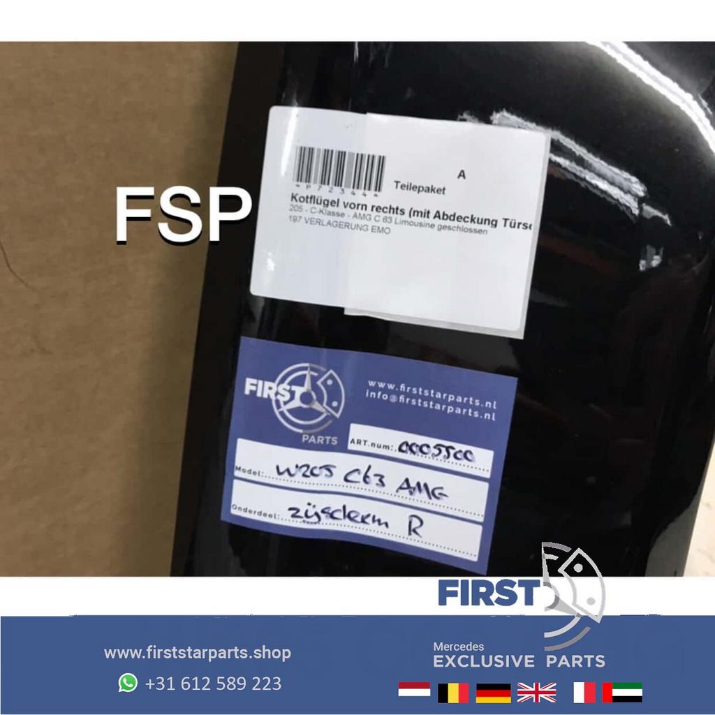 W205 C63 AMG Zijscherm rechts Mercedes C Klasse 63 scherm 20, Gebruikt, -, -, Ophalen of Verzenden