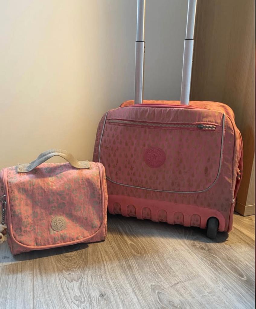 Kipling-koffer + lunchtas, Sieraden, Tassen en Uiterlijk, Tassen | Schooltassen, Ophalen, Gebruikt, Rugtas, 40 tot 50 cm