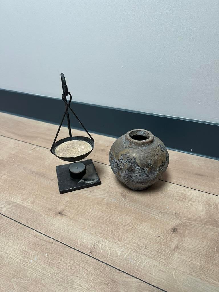 Landelijke accessoires, Huis en Inrichting, Woonaccessoires | Kandelaars en Kaarsen, Ophalen, Zo goed als nieuw, Hout, Minder dan 25 cm