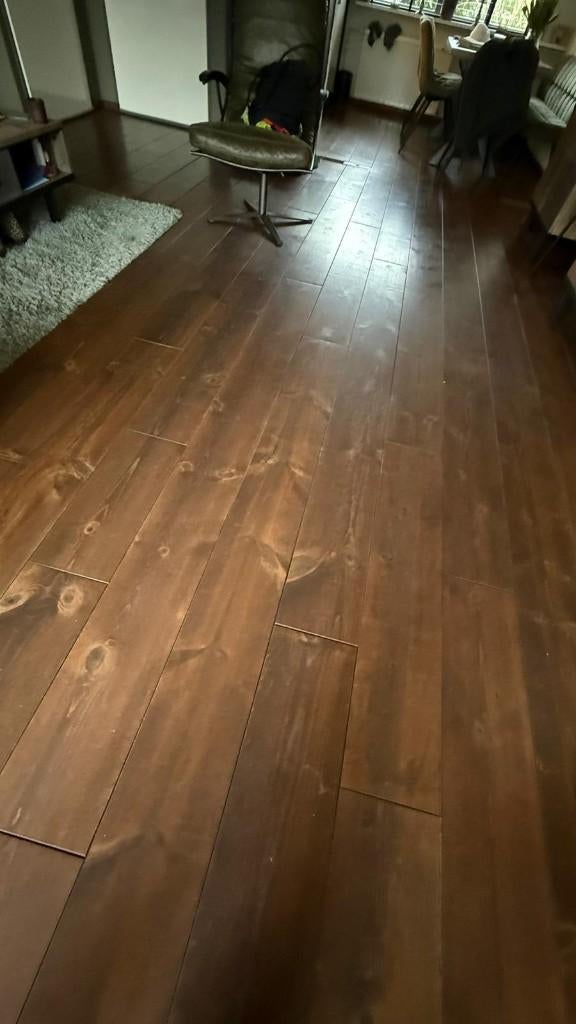 Gebruikte essen houtenvloer, Doe-het-zelf en Verbouw, Ophalen, Gebruikt, Vloerdelen of -planken, 10 m² of meer