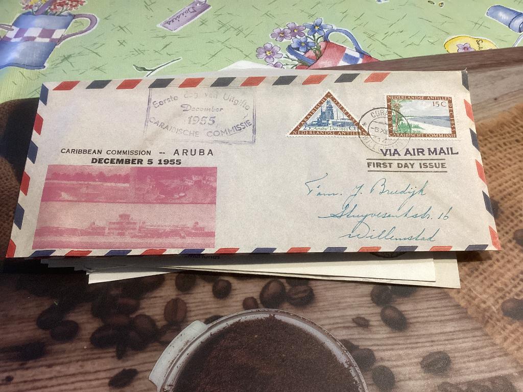 No1083 Nederlandse Antillen voorloper 5-12-1955 gelopen Heb, Ophalen, Beschreven, Rest van de wereld