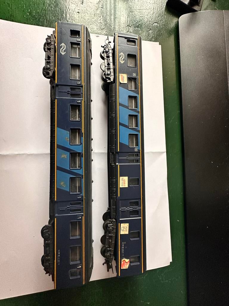 2x Lima NS Treinstel - Blauw/Geel, Hobby en Vrije tijd, Modeltreinen | Overige schalen, Gebruikt, Treinset, Gelijkstroom, Overige merken