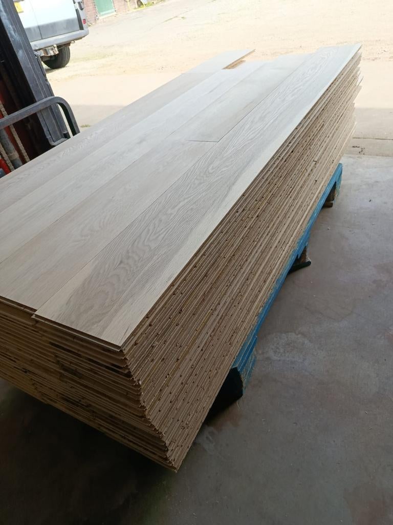 40M2 eiken toplaag lamelparket #VERNIEUWD#, Gebruikt, 10 m² of meer, 10 tot 30 cm, Hout