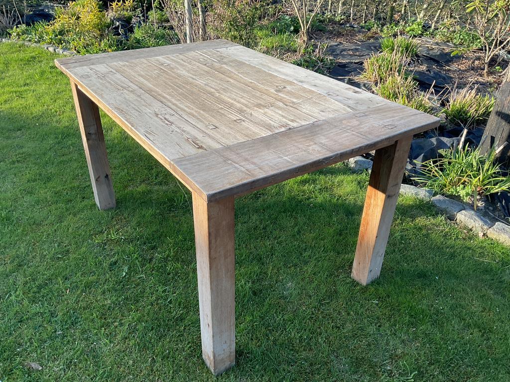 Teakhouten tafel 140x90 cm, Ophalen, Gebruikt, 100 tot 150 cm, Teakhout