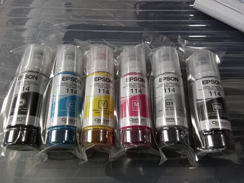 Epson 114 inkt. Complete set voor Epson Ecotank 8550. Nieuw!, Ophalen, Nieuw, Cartridge, Epson