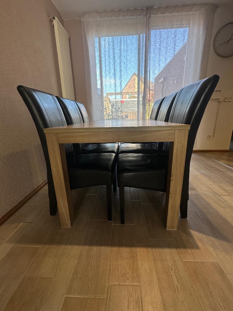 Eettafel + 6 stoelen – bezorging mogelijk!, Huis en Inrichting, Tafels | Eettafels, Ophalen, 50 tot 100 cm, Zo goed als nieuw
