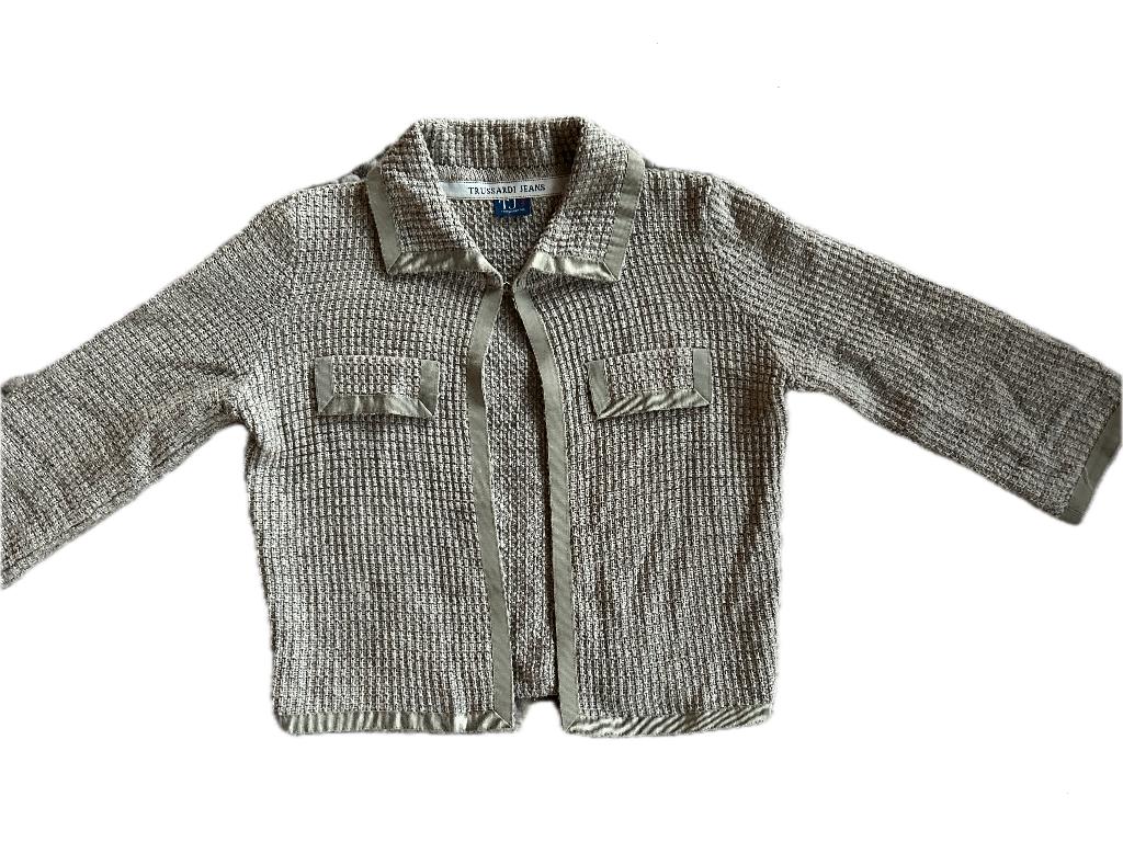 nieuwstaat design TRUSSARDI jeans jasje maat S, Beige, Ophalen of Verzenden, Zo goed als nieuw, Jasje