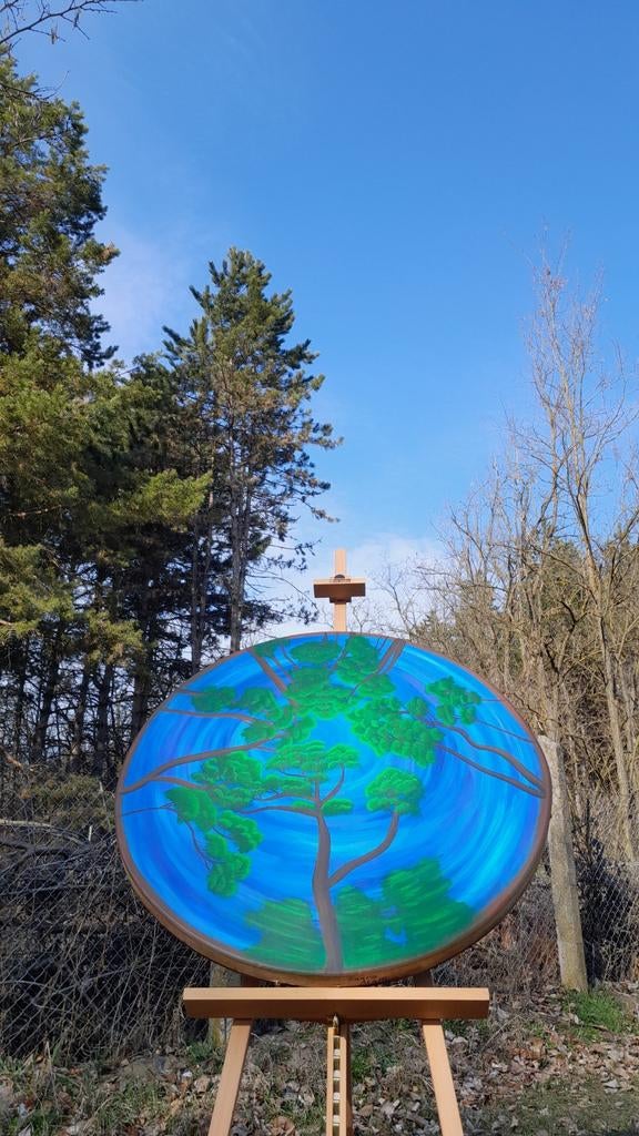 Sjamaanse geitenvel drum XXL 100 cm handbeschilderd, Ophalen, Overige merken