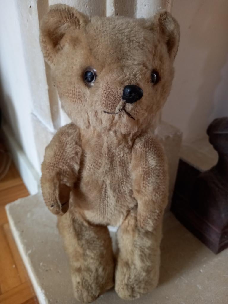 Teddybeer met glazen ogen, Antiek en Kunst, Ophalen of Verzenden