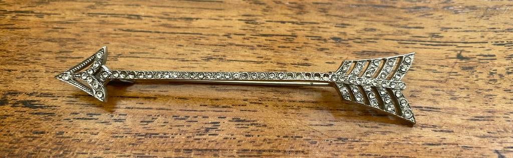 Vintage pijl chabot broche, Ophalen of Verzenden, Zo goed als nieuw, Zilver