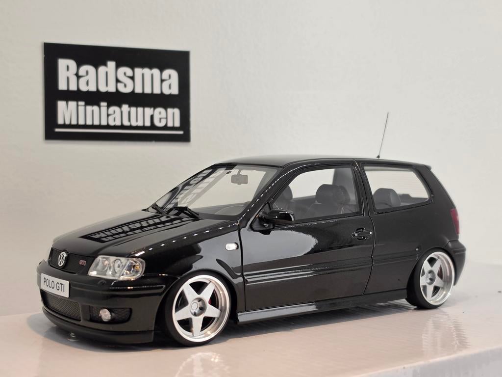 Vw polo 6N2 - Verlaagd + Compomotive velgen 1:18 Ottomobile, OttOMobile, Auto, Custom made by Radsma Miniaturen, Ophalen of Verzenden
