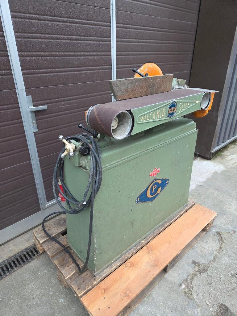 Vulcania Super, model V.E 17 Gecombineerde schuurmachine, Ophalen of Verzenden, Gebruikt, 1200 watt of meer, Bandschuurmachine