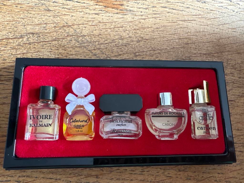 Vintage Miniatuur Parfumflesjes Set - 5 Stuks, Ophalen of Verzenden, Gebruikt