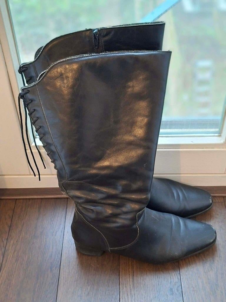 Te koop: leren laarzen JJ Footwear extra wijde schacht, Hoge laarzen, JJ Footwear, Zwart, Ophalen of Verzenden