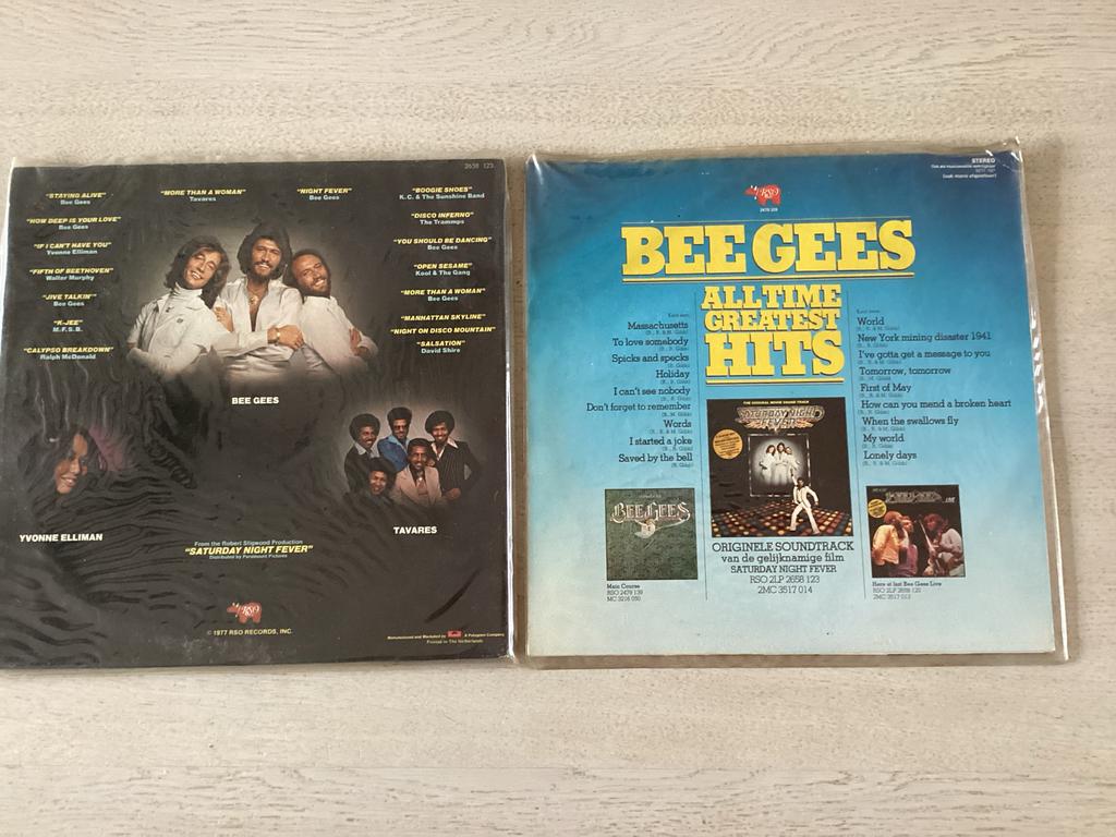 BEE GEES LP's - Saturday Night Fever & All-Time Greatest Hit, Cd's en Dvd's, Vinyl | Pop, Ophalen of Verzenden, Gebruikt, 12 inch