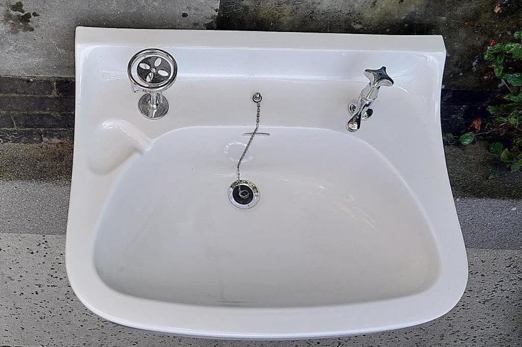 Vintage wastafel, Doe-het-zelf en Verbouw, Sanitair, Ophalen, Gebruikt, Wastafel