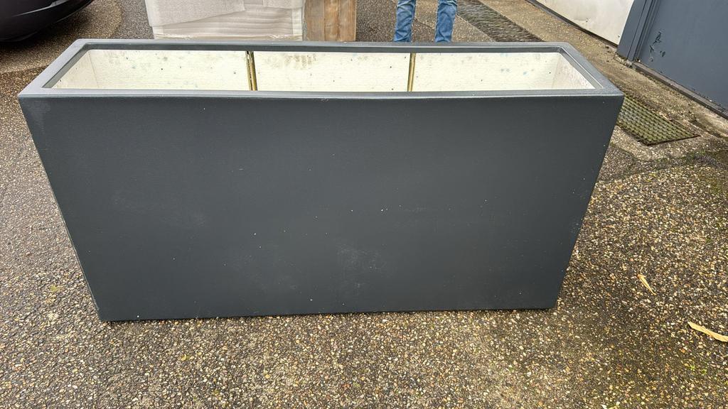 Adezz Carrez Plantenbak Rechthoek 150x40x80cm Zwartgrijs, Ophalen, Kunststof, 100 cm of meer, Nieuw