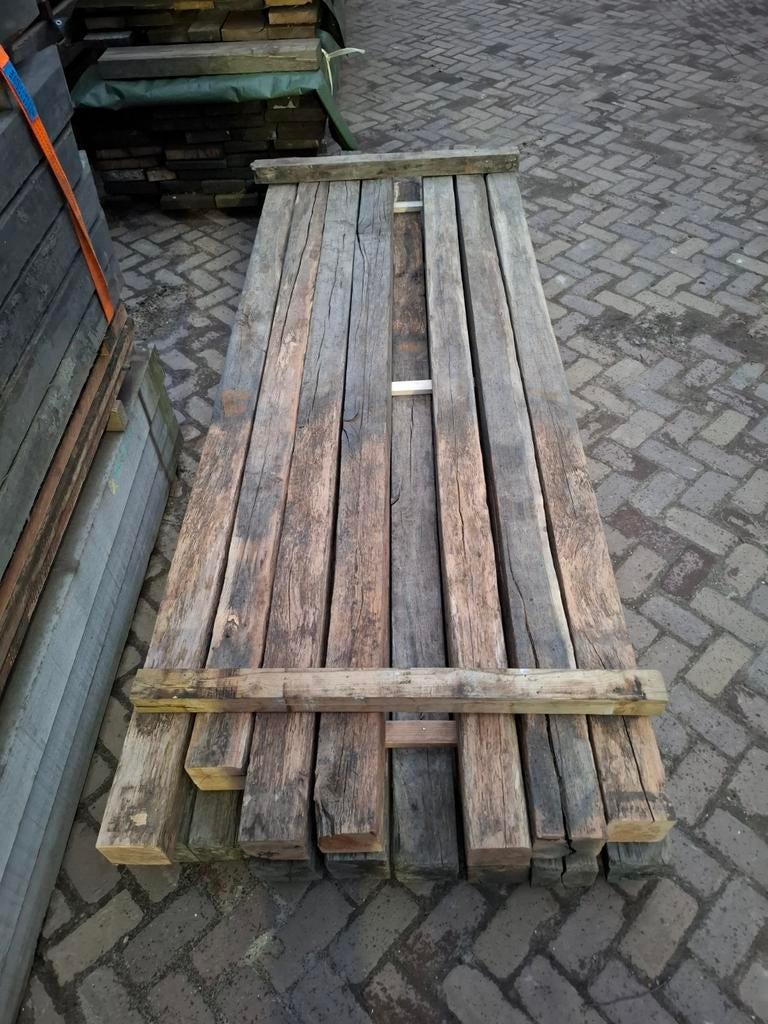 15 stuks 12x12x275cm eiken palen, gebruikt, Ophalen of Verzenden, Nieuw, 250 cm of meer, Palen
