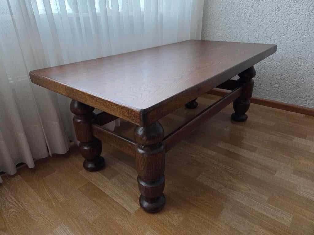 donker eiken salontafel 130 x 65 cm / tafel, Ophalen, Gebruikt, 50 tot 100 cm, Eikenhout
