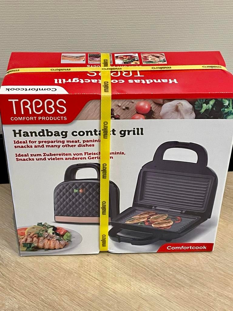 Trebs 99375 Handtas Contactgrill - Compact & Stijlvol, Witgoed en Apparatuur, Contactgrills, Ophalen of Verzenden, Nieuw