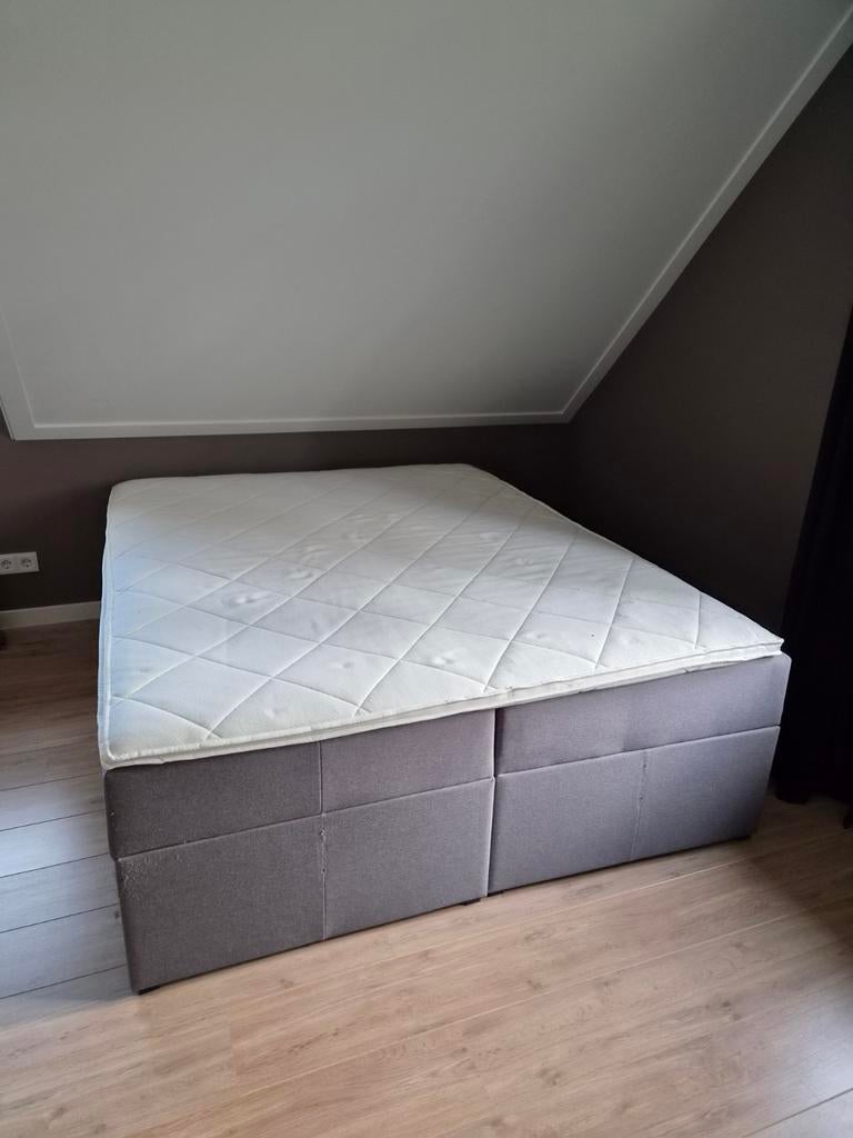 Boxspring 160x200 met opbergruimte en dekmatras ZSM OPHALEN, Ophalen, Tweepersoons, Zo goed als nieuw, 200 cm