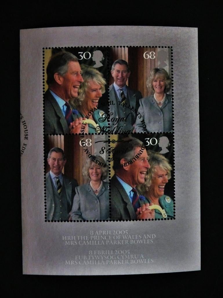 UK / Engeland 2005 Prins Charles & Camilla Blok, Verzenden, Gestempeld